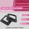 imageStep Aerobic Platform Exercise Step with 5 levels Adjustable Height 4 Stackable Risers Fitness Training Workout Stepper for Home Gym Cardio Strength Multiple OptionsPink