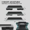 imageStep Aerobic Platform Exercise Step with 5 levels Adjustable Height 4 Stackable Risers Fitness Training Workout Stepper for Home Gym Cardio Strength Multiple OptionsGray