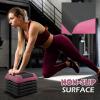 imageStep Aerobic Platform Exercise Step with 5 levels Adjustable Height 4 Stackable Risers Fitness Training Workout Stepper for Home Gym Cardio Strength Multiple OptionsPink