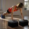 imageStep Aerobic Platform Exercise Step with 5 levels Adjustable Height 4 Stackable Risers Fitness Training Workout Stepper for Home Gym Cardio Strength Multiple OptionsGray