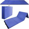 imageFolding Exercise Gymnastics Mat 4x8x2quot Gym Workout Mat with Carrying Handles HighDensity AntiTear Portable Fitness Aerobics Mats for Home Gym Yoga Pilates Tumbling MMA Core Training Multiple ColorsBlue