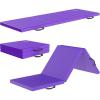 imageFolding Exercise Gymnastics Mat for Tumbling 2x6x2quot Gym Workout Mat with Carrying Handles HighDensity AntiTear Portable Fitness Aerobics Mats for Home Gym Yoga Pilates MMA Core Training Multiple ColorsGrape