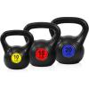 imageWide Grip 3Piece Kettlebell Exercise Fitness Weight Set Include 5 lbs 10 lbs 15 lbs and 20 lbs Set of 3 or Set of 445LB Set of 3 101520LB