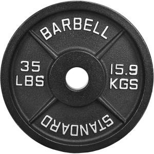 image2Inch Olympic Cast Iron Weight Plate for Strength Training ampamp Weightlifting Multiple Sizes35LB Single