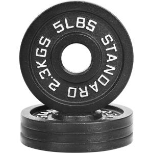 image2Inch Olympic Cast Iron Weight Plate for Strength Training ampamp Weightlifting Multiple Sizes5LB Set of 4