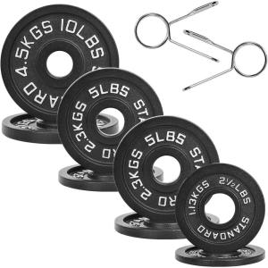 image2Inch Olympic Cast Iron Weight Plate for Strength Training ampamp Weightlifting Multiple SizesSet 45LB 255510LB Pairs