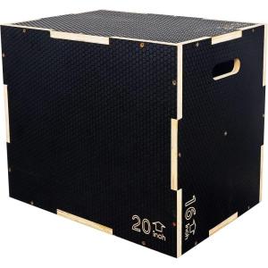 image3 in 1 NonSlip Wooden Plyo Box Plyometric Box Jumping Exercise 16 x 20 x 24 Inches Black