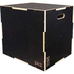 imageFitvids 3 in 1 NonSlip Wooden Plyo Box Plyometric Box Jumping Exercise Multiple Sizes Set30 x 24 x 20