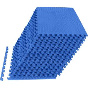 imageFitvids Puzzle Exercise Gym Flooring Mat Thick EVA Interlocking Foam Tiles Workout Mat for Home Gym Fitness Equipment MMA Gymnastics Multiple Colors and SizesBlue