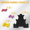 imageColored Neoprene Dumbbell Set with Rack Multiple Weight Options 20LBS 32LBS 50LBS and 56LBS Sets235LB Pairs
