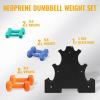 imageColored Neoprene Dumbbell Set with Rack Multiple Weight Options 20LBS 32LBS 50LBS and 56LBS Sets32LB Set 358LB Pair