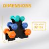 imageColored Neoprene Dumbbell Set with Rack Multiple Weight Options 20LBS 32LBS 50LBS and 56LBS Sets32LB Set 358LB Pair