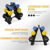 imageColored Neoprene Dumbbell Set with Rack Multiple Weight Options 20LBS 32LBS 50LBS and 56LBS Sets50LB Set 5812LB Pair