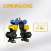imageColored Neoprene Dumbbell Set with Rack Multiple Weight Options 20LBS 32LBS 50LBS and 56LBS Sets50LB Set 5812LB Pair