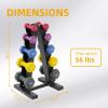 imageColored Neoprene Dumbbell Set with Rack Multiple Weight Options 20LBS 32LBS 50LBS and 56LBS Sets56LB Set 235810LB Pairs