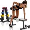 imageColored Neoprene Dumbbell Set with Rack Multiple Weight Options 20LBS 32LBS 50LBS and 56LBS Sets56LB Set 235810LB Pairs