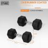 imageHex Dumbbells Rubber Coated Hand Weights Pairs for Exercises and Fitness 20 LB Pair