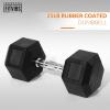 imageHex Dumbbells Rubber Coated Hand Weights for Exercises and Fitness Single25LB Single