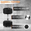 imageHex Dumbbells Rubber Coated Hand Weights for Exercises and Fitness Single50LB Single