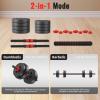 imageMultiFunctional Portable Changeable Dumbbell and Barbell Kettlebell Set with Adjustable Weights 40LBS or 60LBS Sets Multiple Styles2in1  40LB