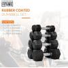 imageRubber Encased Hex Dumbbell Set Contoured Handle for Muscle Toning Strength Building ampamp Full Body Workout 60LB 100LB and 150LB Set520LB Pairs