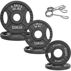 imageCast Iron 2Inch Olympic Plate Weight Plate for Strength Training and Weightlifting Multiple Sizes25510LB Pairs