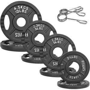 imageCast Iron 2Inch Olympic Plate Weight Plate for Strength Training and Weightlifting Multiple Sizes255510LB Pairs
