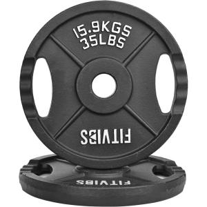 imageCast Iron 2Inch Olympic Plate Weight Plate for Strength Training and Weightlifting Multiple Sizes35LB Pair