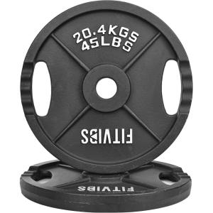 imageCast Iron 2Inch Olympic Plate Weight Plate for Strength Training and Weightlifting Multiple Sizes45LB Pair
