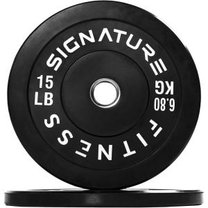 imageOlympic Bumper Plates Set 2quot Weight Plates for Strength Training ampamp Weightlifting Paris or Set or Set with Barbell Multiple OptionsColored