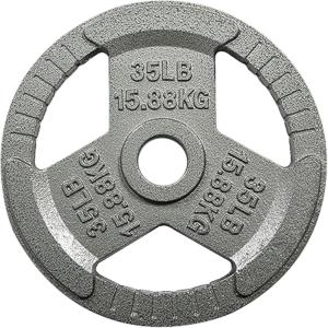 imageOlympic Cast Iron Weight Plate for Strength Training ampamp Weightlifting Home Gym Multiple Weights Available35LB Single