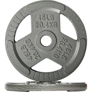 imageOlympic Cast Iron Weight Plate for Strength Training ampamp Weightlifting Home Gym Multiple Weights Available45LB Pair