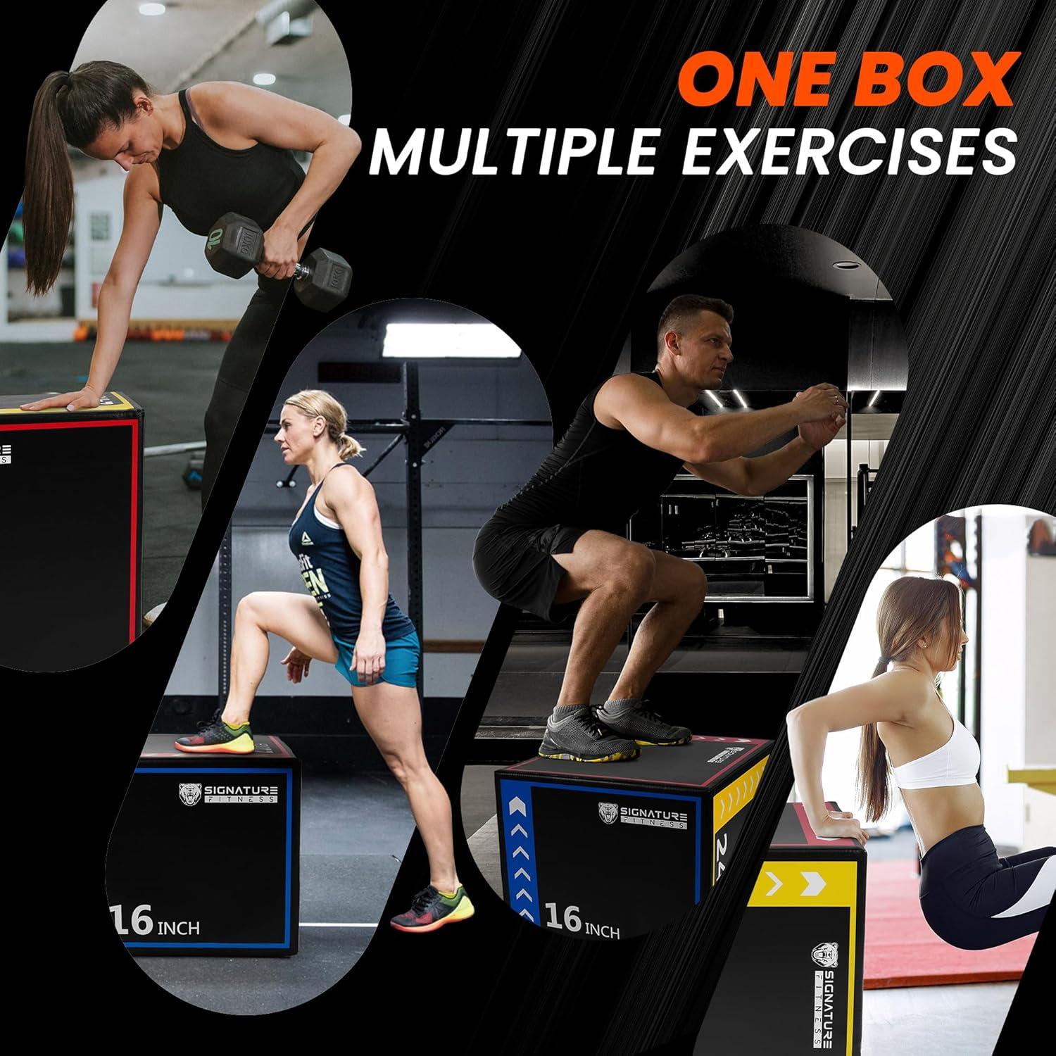 imagePlyo Box 3in1 Foam Plyometric Jump Box Box Jump for for Home Gym Training Fitness Workout Exercise Multiple ColorsBlackColor