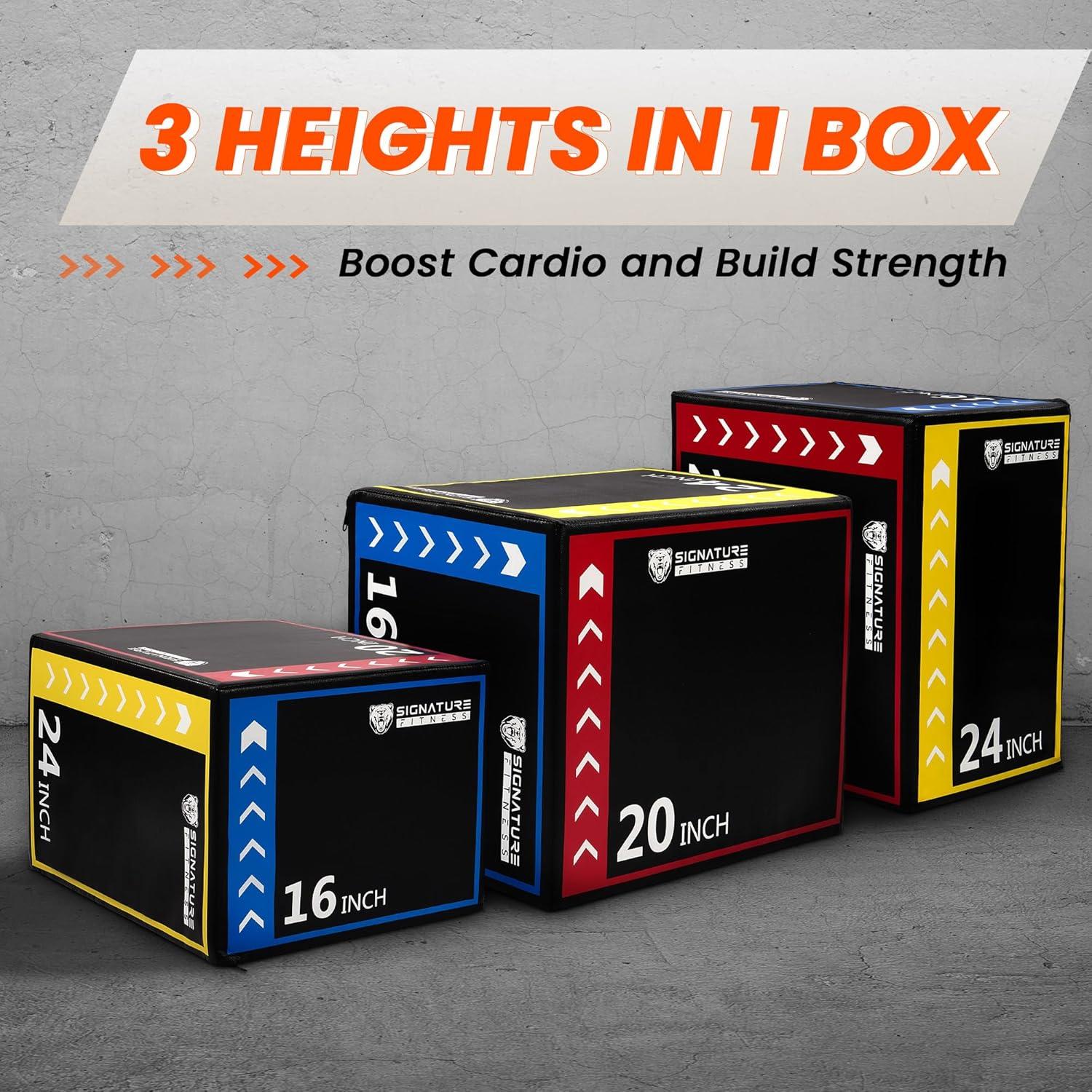 imagePlyo Box 3in1 Foam Plyometric Jump Box Box Jump for for Home Gym Training Fitness Workout Exercise Multiple ColorsBlackColor