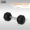 imageHex Dumbbells Rubber Coated Hand Weights for Exercises and Fitness Home Gym Single15LB Single