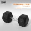imageHex Dumbbells Rubber Coated Hand Weights for Exercises and Fitness Home Gym Single30LB Single