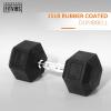 imageHex Dumbbells Rubber Coated Hand Weights for Exercises and Fitness Home Gym Single35LB Single