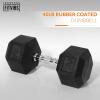 imageHex Dumbbells Rubber Coated Hand Weights for Exercises and Fitness Home Gym Single40LBS Single