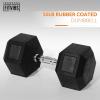 imageHex Dumbbells Rubber Coated Hand Weights for Exercises and Fitness Home Gym Single50LB Single