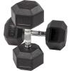 imageHex Dumbbells Rubber Coated Hand Weights for Exercises and Fitness Home Gym SinglePair  30LB