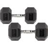 imageHex Dumbbells Rubber Coated Hand Weights for Exercises and Fitness Home Gym SinglePair  30LB