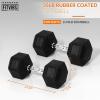 imageHex Rubber Coated Dumbbells Hand Weights Pairs for Exercises and Fitness and Home Gym Pairs35LBS Pair