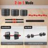 imageMultiFunctional Portable Changeable Dumbbell and Barbell Kettlebell Set with Adjustable Weights 40LBS or 60LBS Sets 2in1 or 4in1 Multiple Sizes60LBS  2 in 1