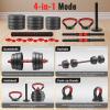 imageMultiFunctional Portable Changeable Dumbbell and Barbell Kettlebell Set with Adjustable Weights 40LBS or 60LBS Sets 2in1 or 4in1 Multiple Sizes60LBS  4 in 1