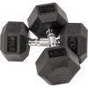 imageHex Dumbbells Rubber Coated Hand Weights for Exercises and Fitness Home Gym SinglePair  30LB
