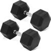 imageHex Rubber Coated Dumbbells Hand Weights Pairs for Exercises and Fitness and Home Gym Pairs45LBS Pair