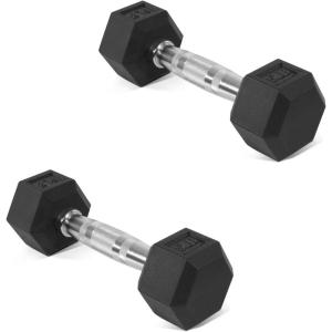 imageHex Rubber Coated Dumbbells Hand Weights Pairs for Exercises and Fitness and Home Gym Pairs5LBS Pair