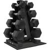 imageRubber Coated Hex Dumbbell Weight Sets and Storage Rack 100LB Set or 150LB Set 520 lbs Pairs or 525 lbs PairsDumbbell  ARack 100LB 520lbs Pairs