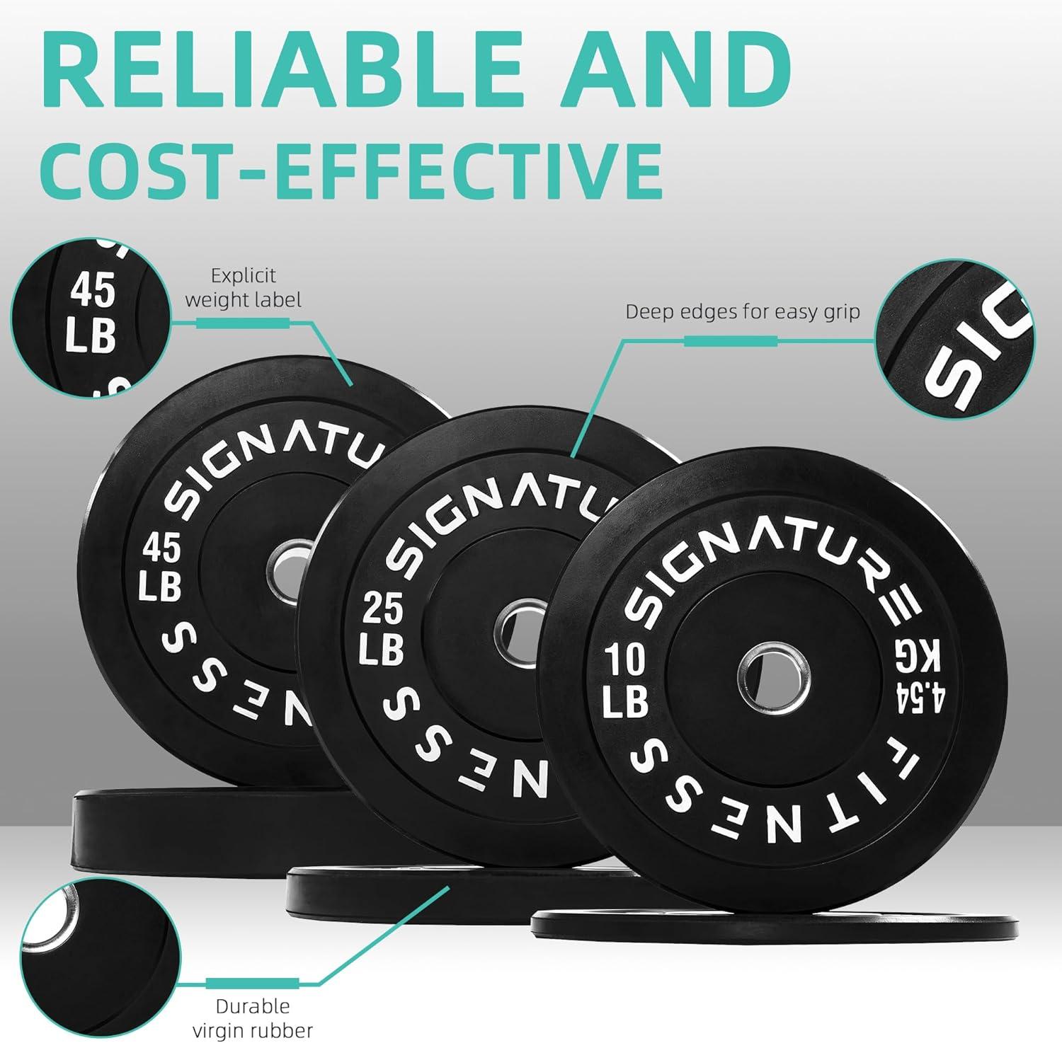 imageFitvids Olympic 2quot Bumper Plates Set Including 160LB Weight Plates Set ampamp 7FT Olympic Barbell Bar205 Pounds Total Multiple Packages