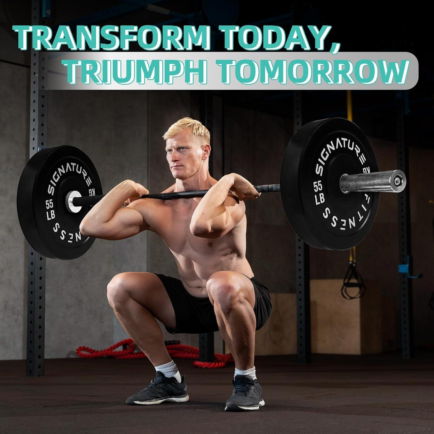 imageFitvids Olympic 2quot Bumper Plates Set Including 160LB Weight Plates Set ampamp 7FT Olympic Barbell Bar205 Pounds Total Multiple Packages